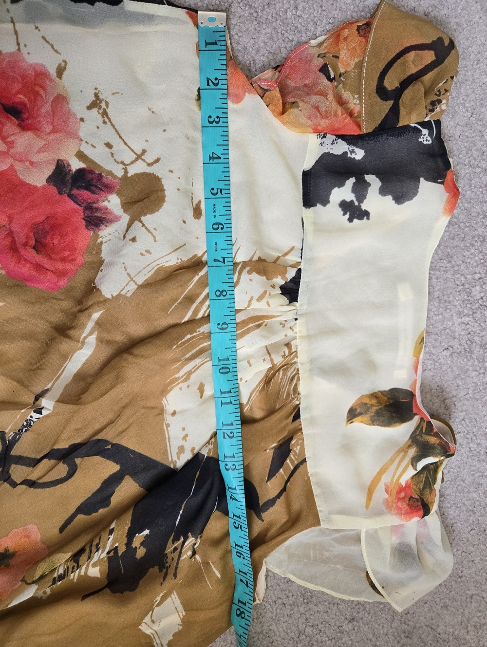 Diane von Furstenberg Silk Botanical Abstract Cream,brown, Pink Midi Dress. 4 - Picture 10 of 12